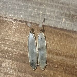 Gold and Gray Oval Dangle Earrings | NWT